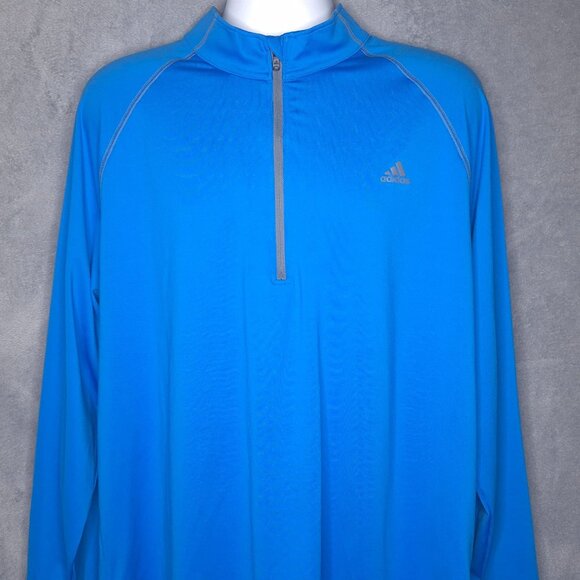 Adidas Mens Golf Shirt XL Long-Sleeve Quarter Zip Pullover Relaxed Fit Athletic - Picture 1 of 5